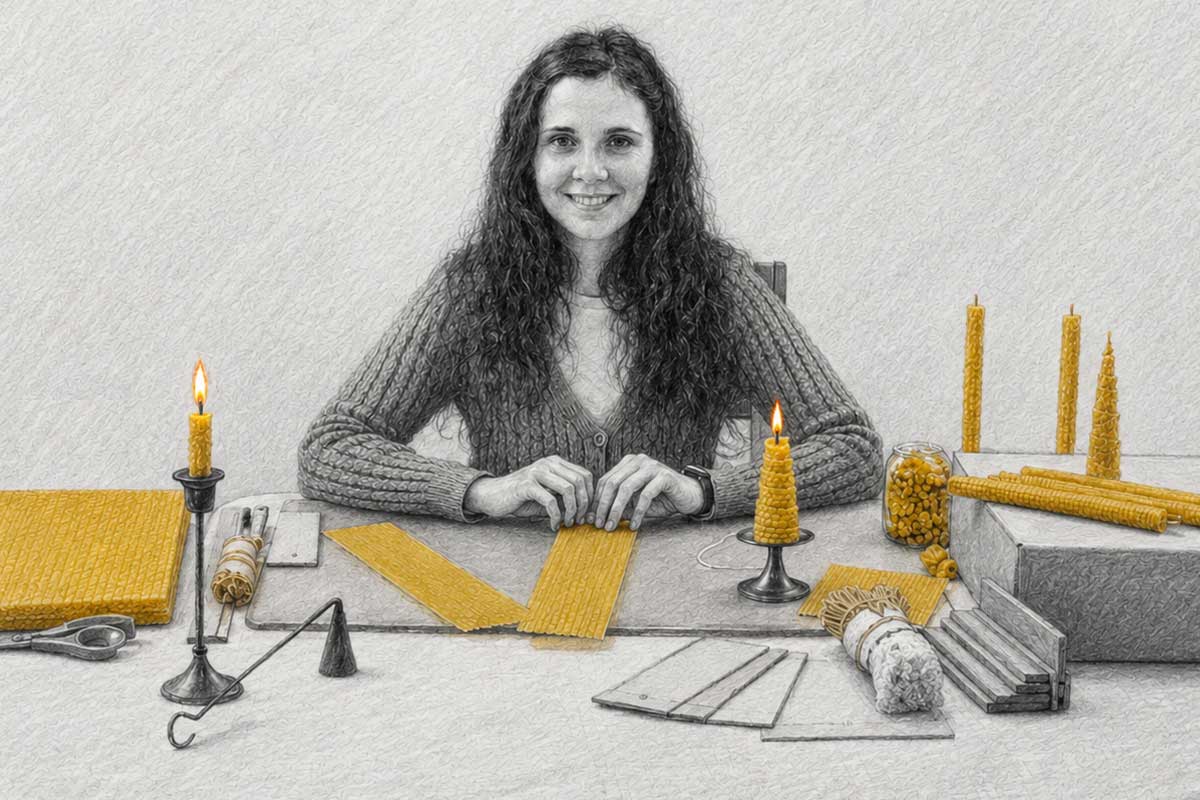 Ръчна изработка на свещи от пчелен восък в работилницата на Аркобо